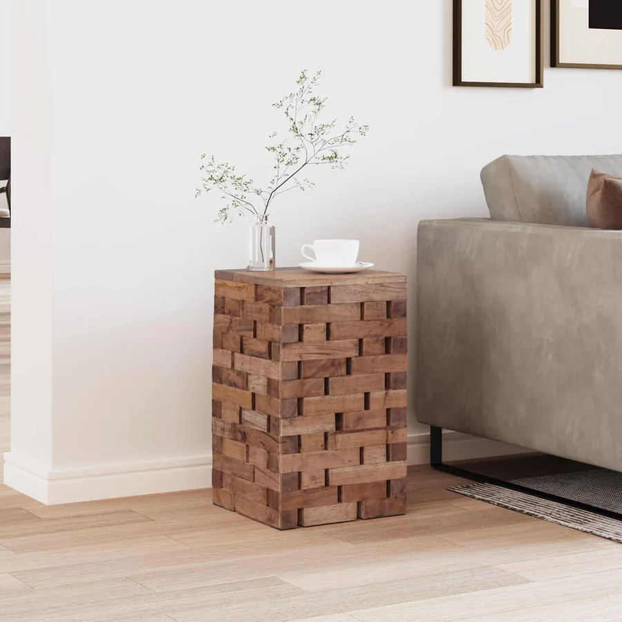 Tabouret Naturel 29 x 29 x 48 cm Bois massif de récupération - 3