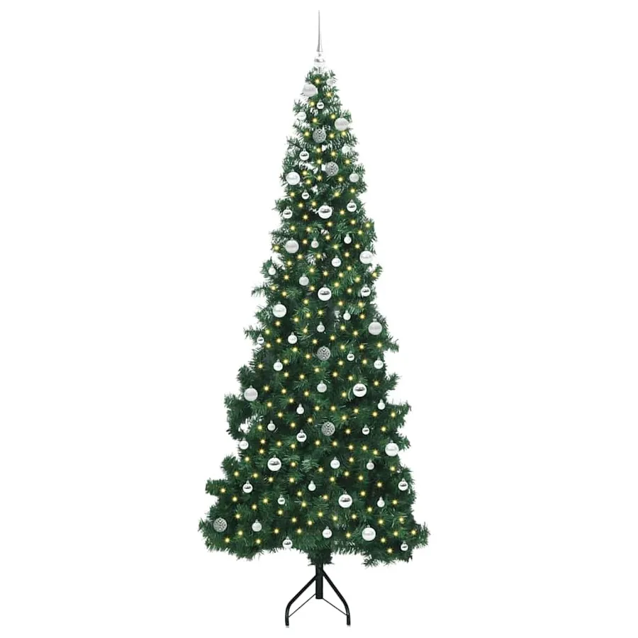 Arbre de Noël artificiel d'angle Vert 240 cm PVC et métal - 3