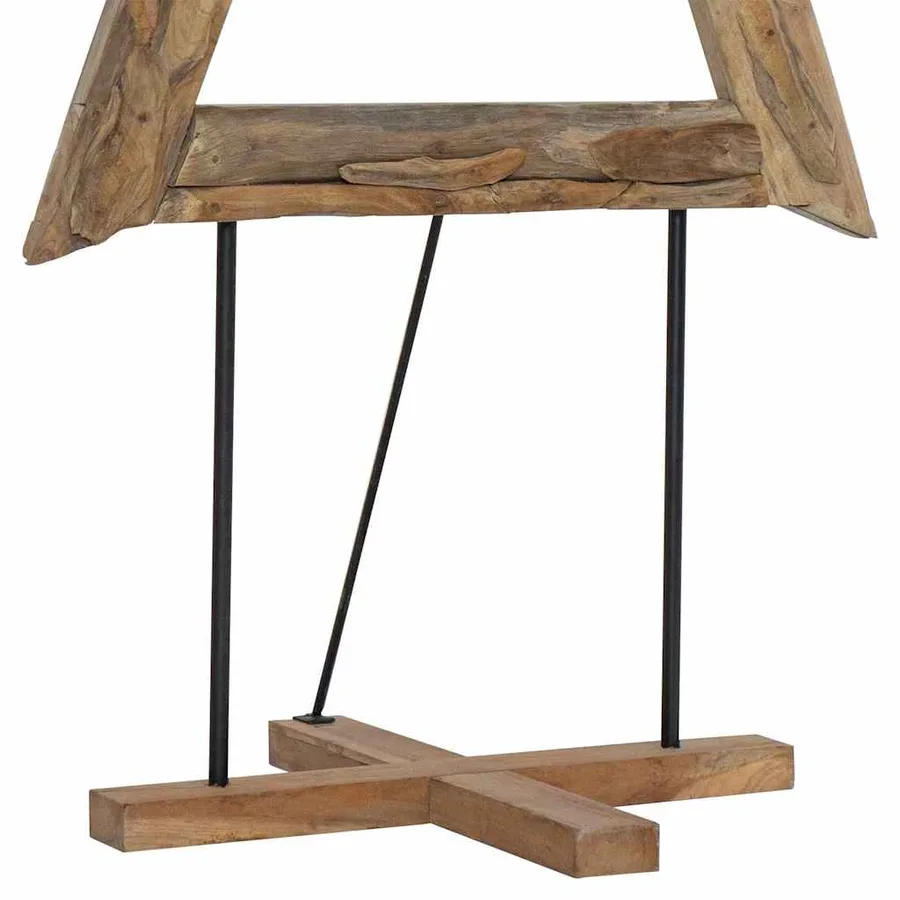 Sapin de Noël avec support Marron 181 cm Bois de teck solide - 10