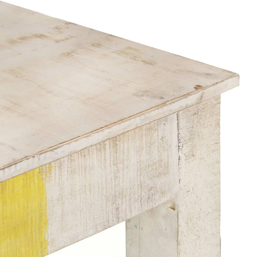 Table console Blanc 115x35x77 cm Bois de manguier brut - 4