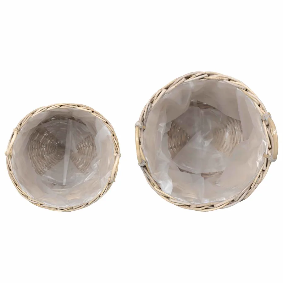 Panier à Plantes avec stockage 2 pc Gris naturel Rattan Kubu - 6