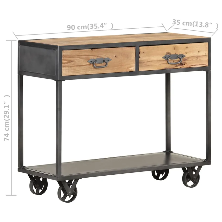Table console 90x35x74 cm Bois de récupération massif - 7