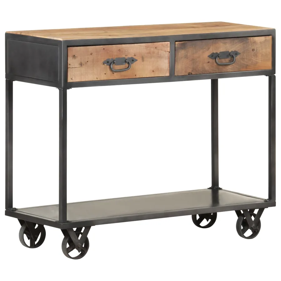 Table console 90x35x74 cm Bois de récupération massif - 9