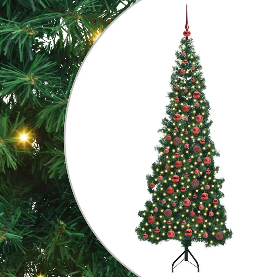 Arbre de Noël artificiel d'angle Vert 180 cm PVC et métal - 2