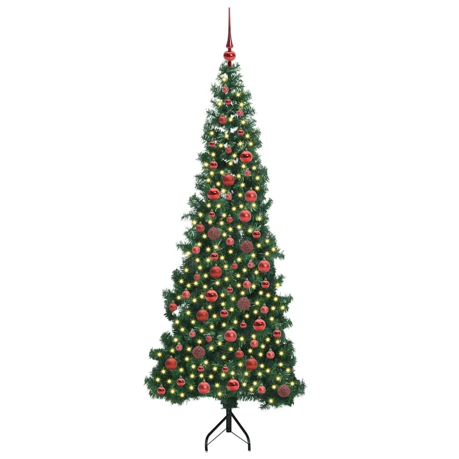 Arbre de Noël artificiel d'angle Vert 180 cm PVC et métal - 3