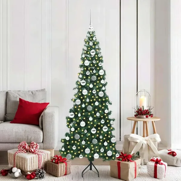 Arbre de Noël artificiel d'angle Vert 180 cm PVC et métal