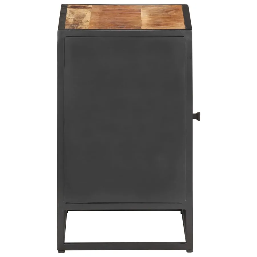 Table de chevet 40x30x50 cm Bois de manguier et canne naturelle - 4
