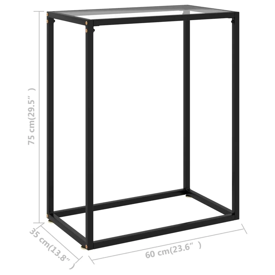 Table console Transparent 60x35x75 cm Verre trempé - 6