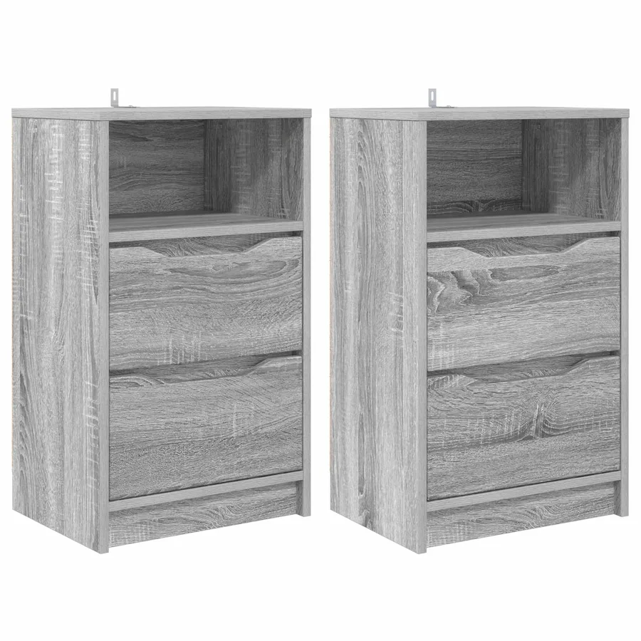Tables de chevet avec tiroir 2 pcs Gris Sonoma 40 x 30 x 467 cm - 2