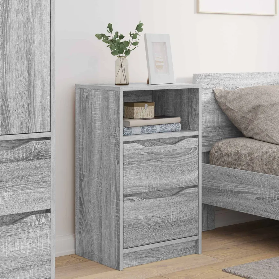 Tables de chevet avec tiroir 2 pcs Gris Sonoma 40 x 30 x 467 cm - 4