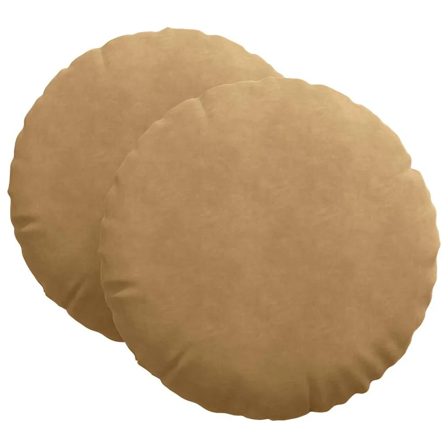 Coussins de siège 2 pcs Marron Ø60 x 21 cm Velours - 2