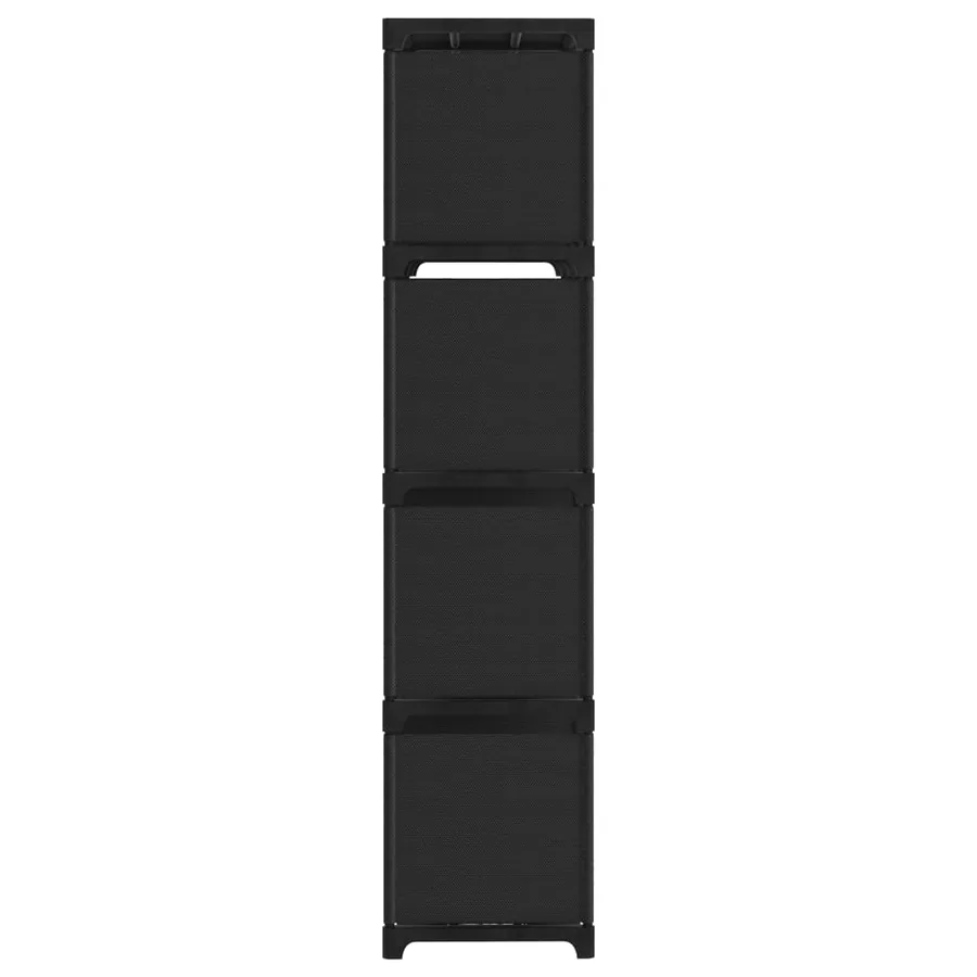Étagère d'affichage 12 cubes Noir 103x30x141 cm Tissu - 3