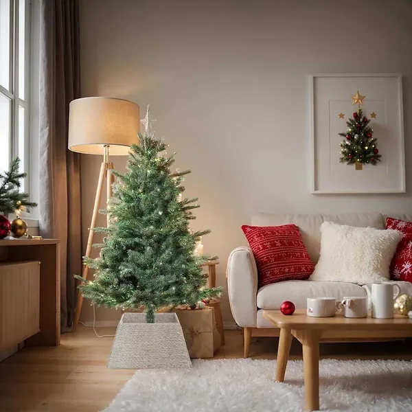 Collier de sapin de Noël Blanc 60 x 60 x 28 cm Jacinthe d'eau