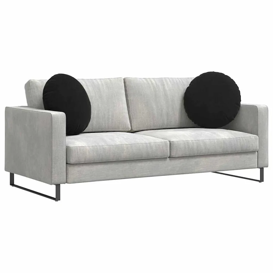 Coussins de siège 2 pcs Noir Ø50 x 19 cm Velours - 3