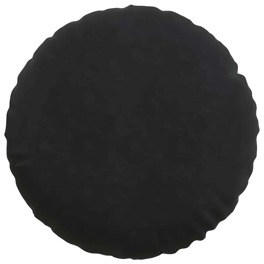 Coussins de siège 2 pcs Noir Ø50 x 19 cm Velours - 6