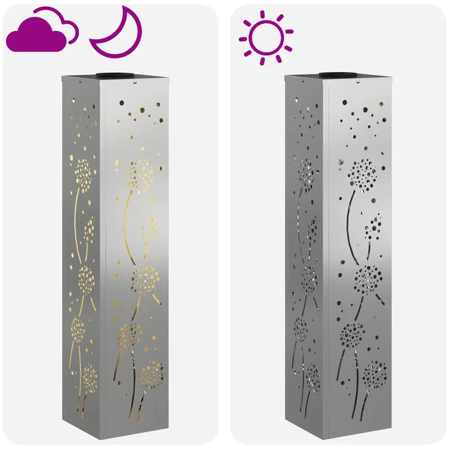 Lumière de chemin LED solaire 2 pcs Blanc chaud 18 x 18 x 80 cm - 13