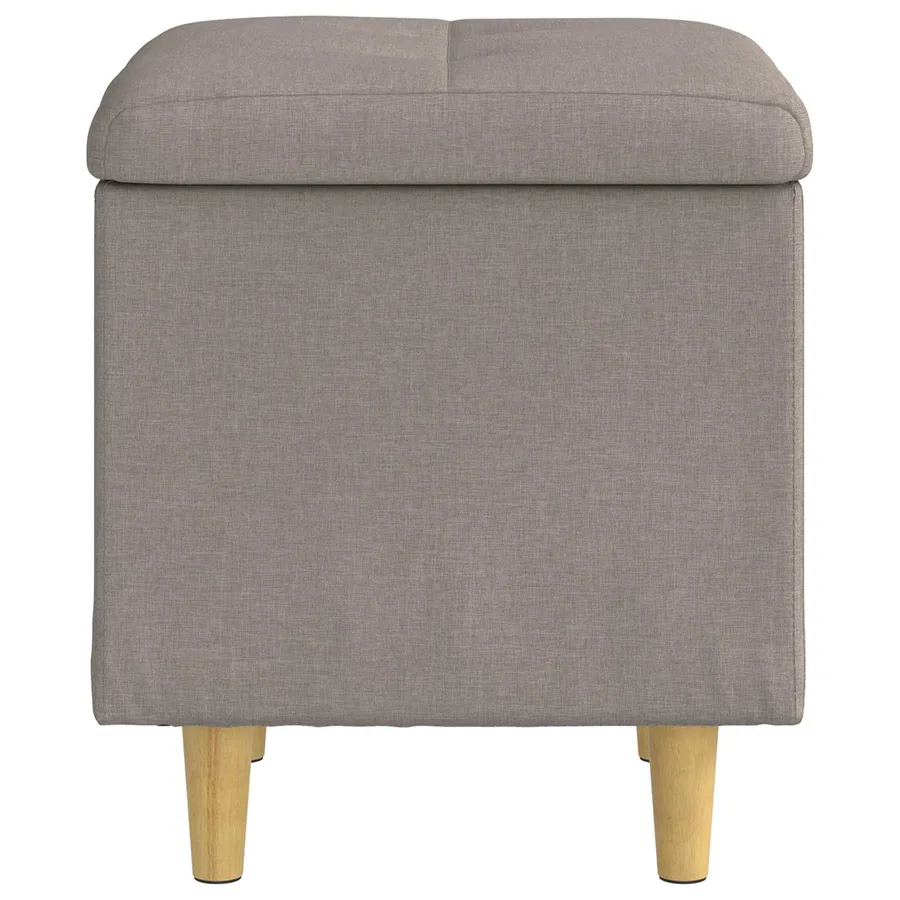 Pouf de rangement avec coussin Taupe 40 x 40 x 45 cm tissu - 5