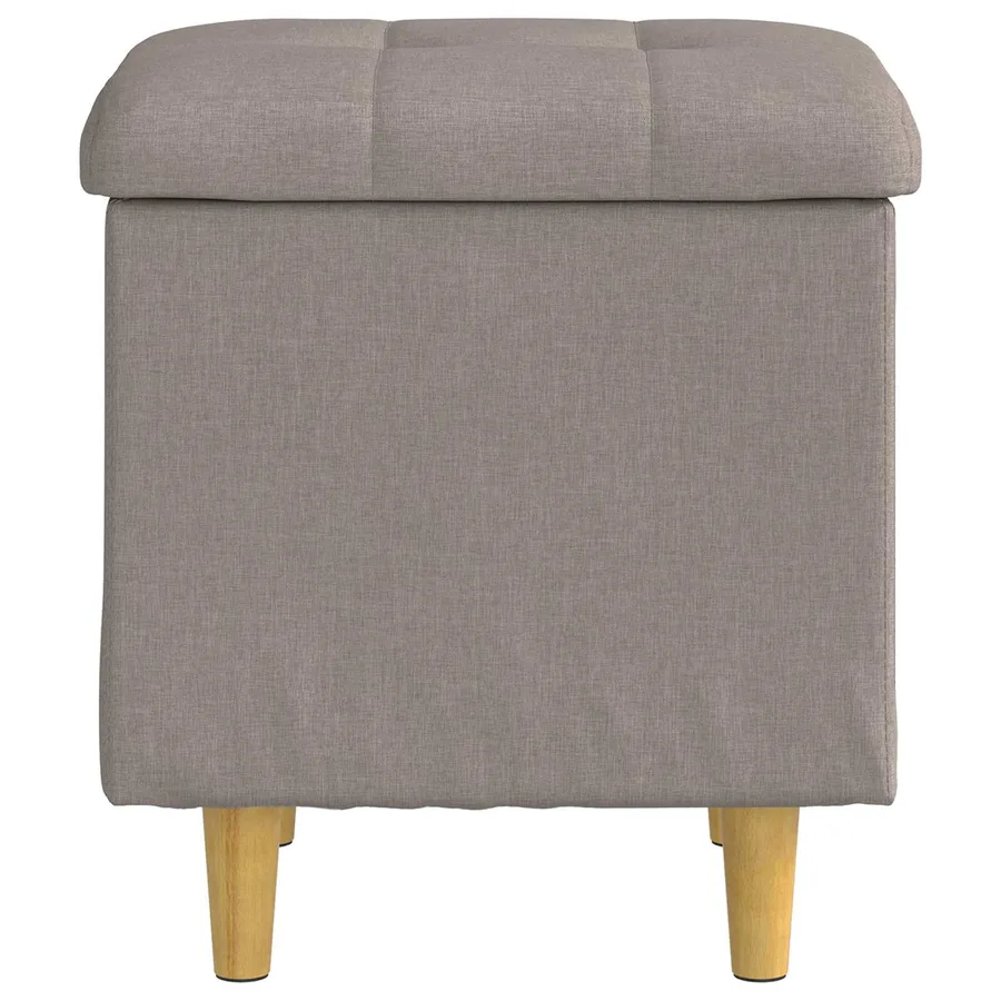 Pouf de rangement avec coussin Taupe 40 x 40 x 45 cm tissu - 6