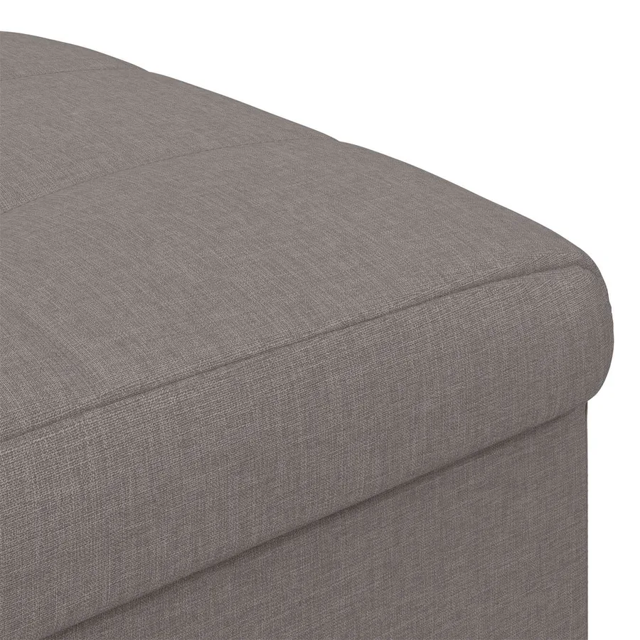 Pouf de rangement avec coussin Taupe 40 x 40 x 45 cm tissu - 7