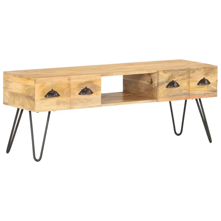 Meuble TV 120x35x45 cm Bois solide de manguier - 6