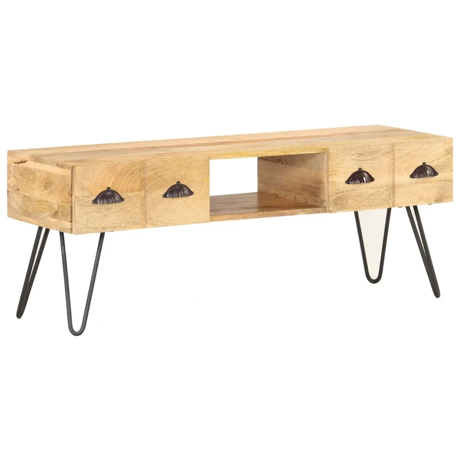 Meuble TV 120x35x45 cm Bois solide de manguier - 7