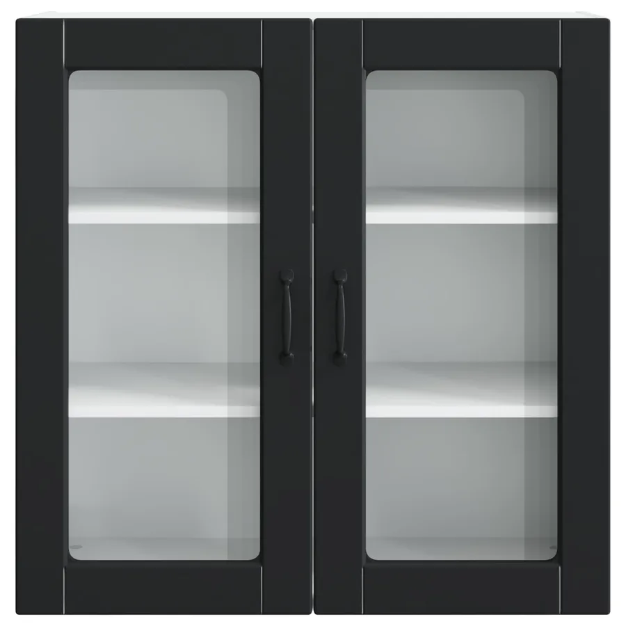 Cabinet en verre mural PORTO Noir 80 x 31 x 80 cm - 6