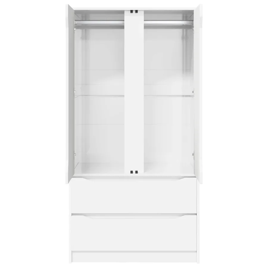 Armoire Blanc Brillant 79,5 x 49 x 156 cm Bois d’ingénierie - 6