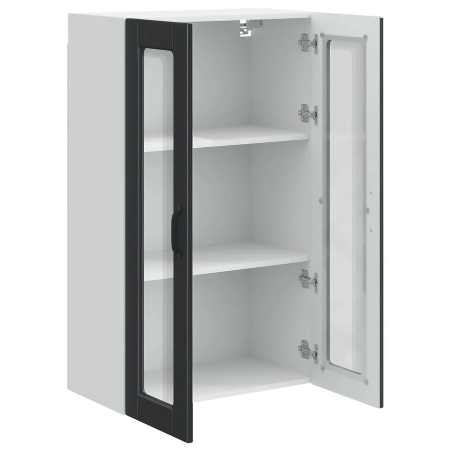 Cabinet en verre mural PORTO Noir 60 x 31 x 100 cm - 5