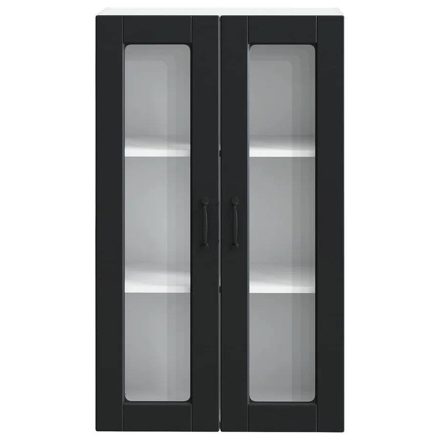 Cabinet en verre mural PORTO Noir 60 x 31 x 100 cm - 6