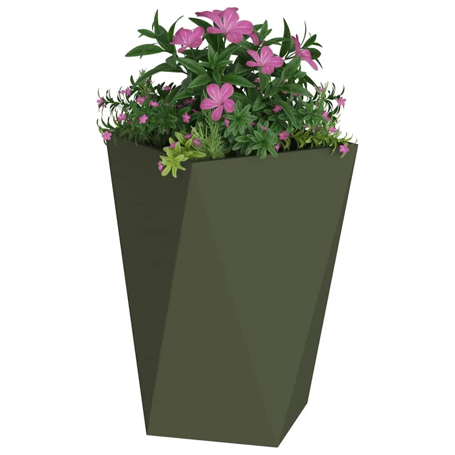 Jardinière Vert olive 50 x 50 x 75 cm Acier - 3