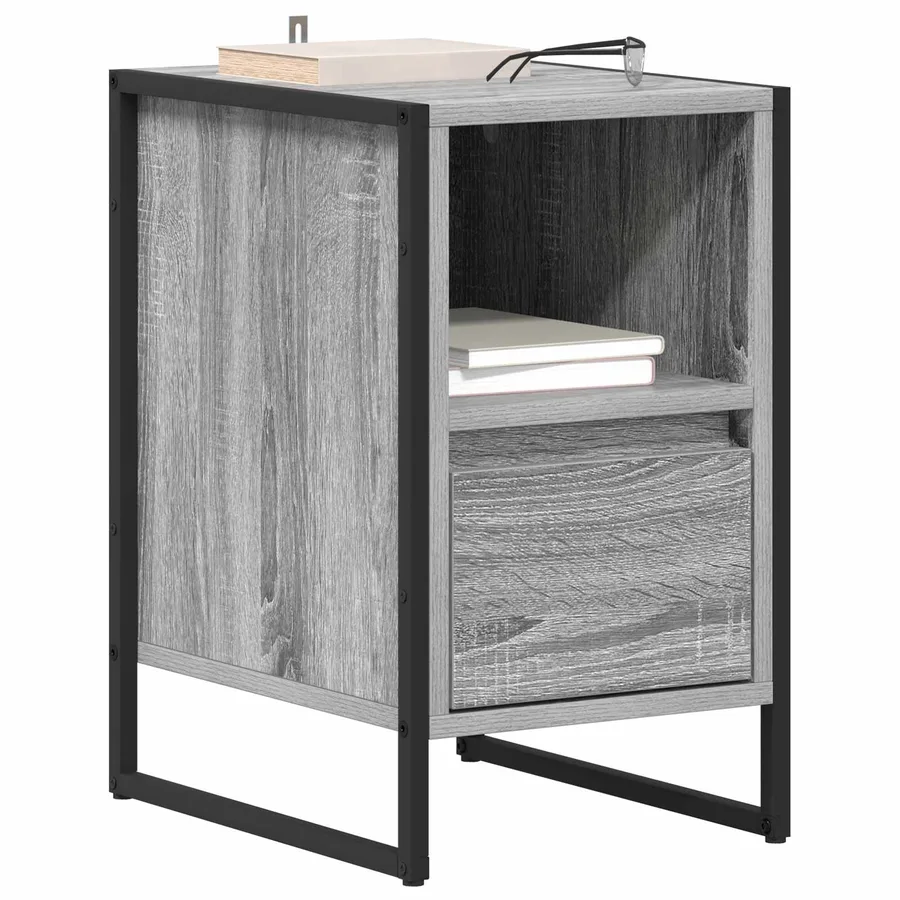 Table de chevet avec tiroir 2 pcs Gris Sonoma 39,5 x 30 x 50 cm - 3