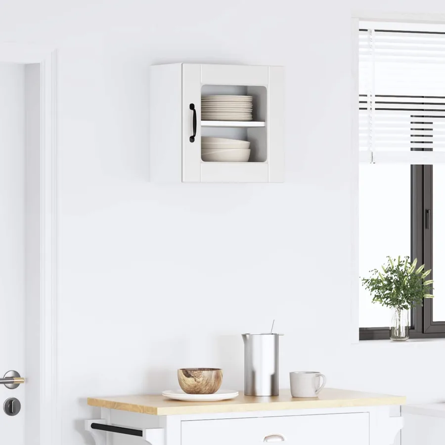 Cabinet en verre mural PORTO Blanc 40 x 31 x 40 cm - 4