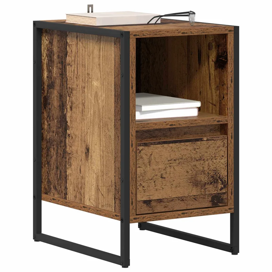 Table de chevet avec tiroir 2 pcs Bois Ancien 39,5 x 30 x 50 cm - 3