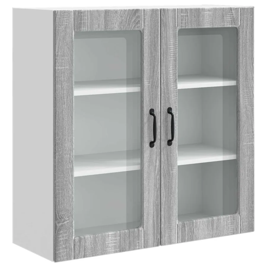 Cabinet en verre mural PORTO Gris Sonoma 80 x 31 x 80 cm - 2