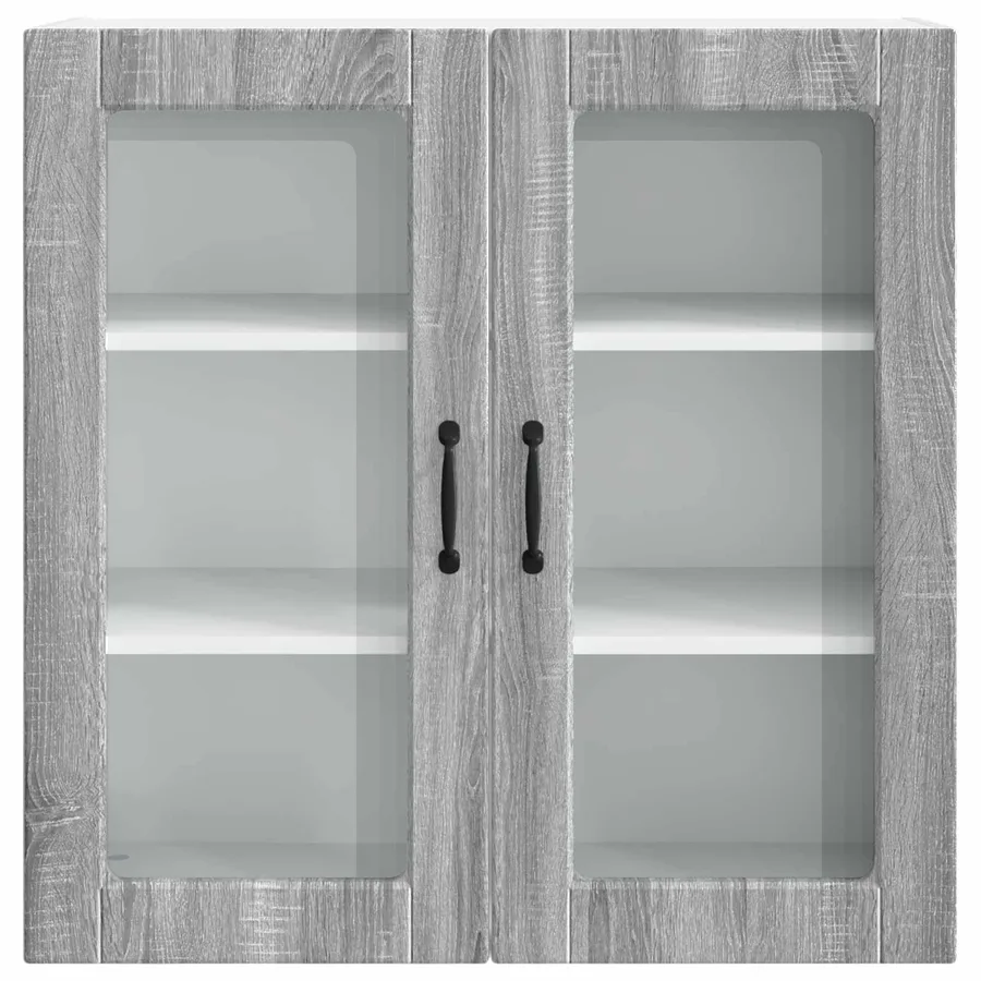 Cabinet en verre mural PORTO Gris Sonoma 80 x 31 x 80 cm - 6