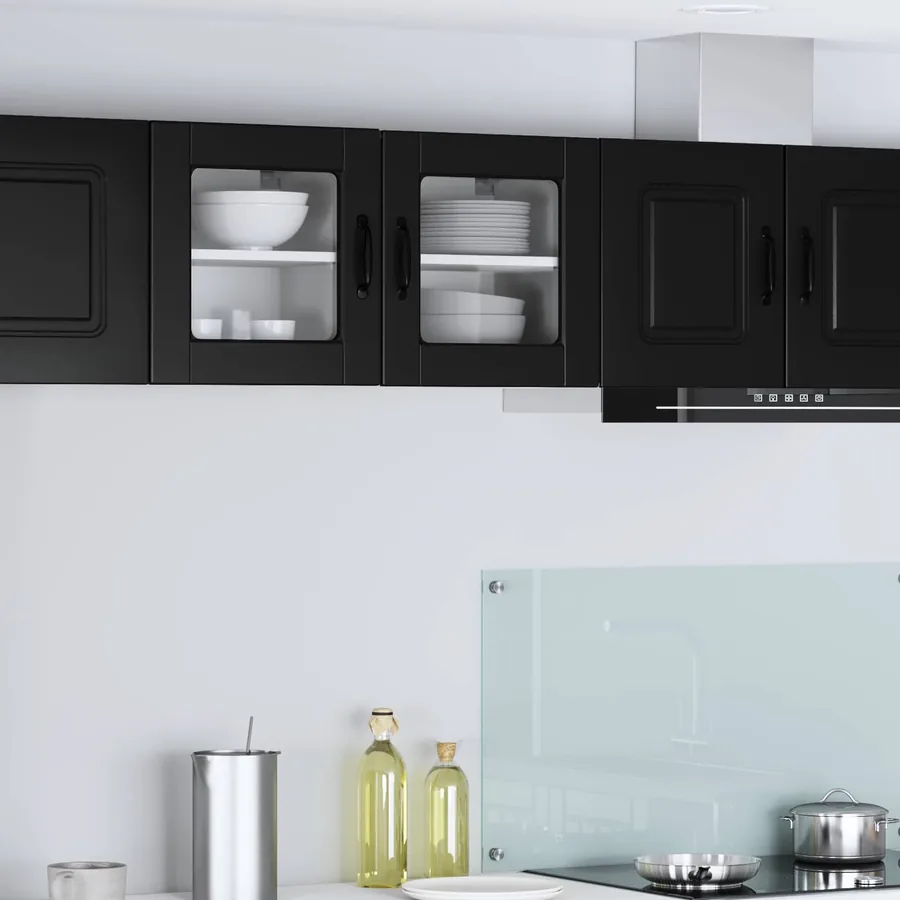 Cabinet en verre mural PORTO Noir 40 x 31 x 40 cm