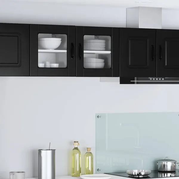 Cabinet en verre mural PORTO Noir 40 x 31 x 40 cm