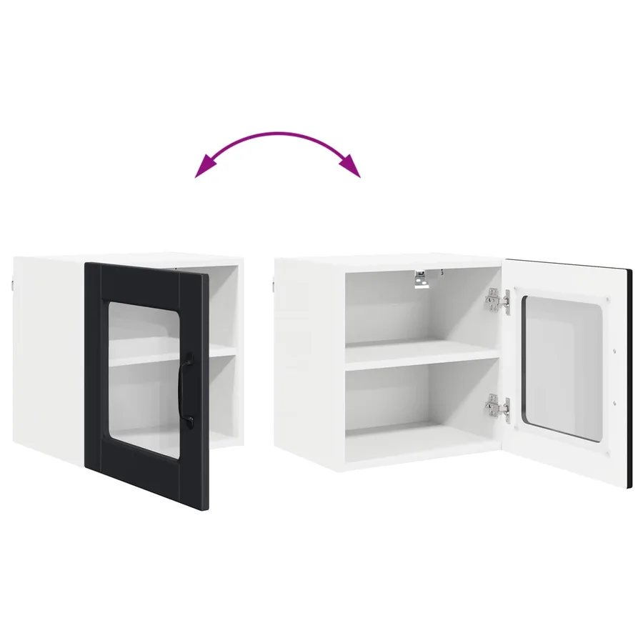 Cabinet en verre mural PORTO Noir 40 x 31 x 40 cm - 11