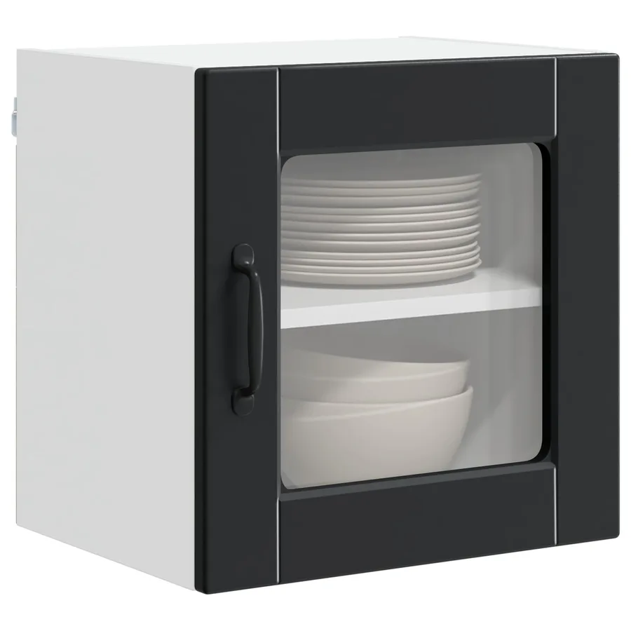 Cabinet en verre mural PORTO Noir 40 x 31 x 40 cm - 3