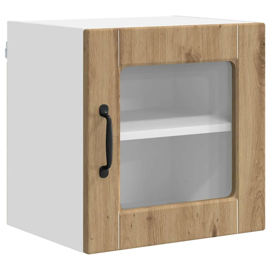 Cabinet en verre mural PORTO Chêne artisanal 40 x 31 x 40 cm - 2