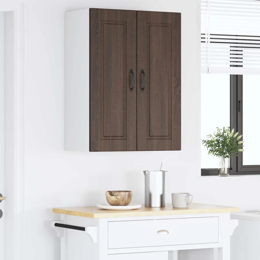 Meuble mural PORTO Chêne brun 60 x 31 x 80 cm Bois d'ingénierie - 4