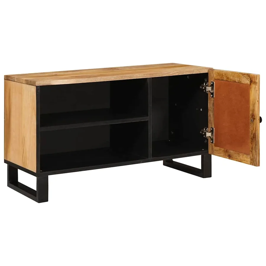 Meuble TV Marron 80 x 33 x 46 cm Bois de mangue massif - 2