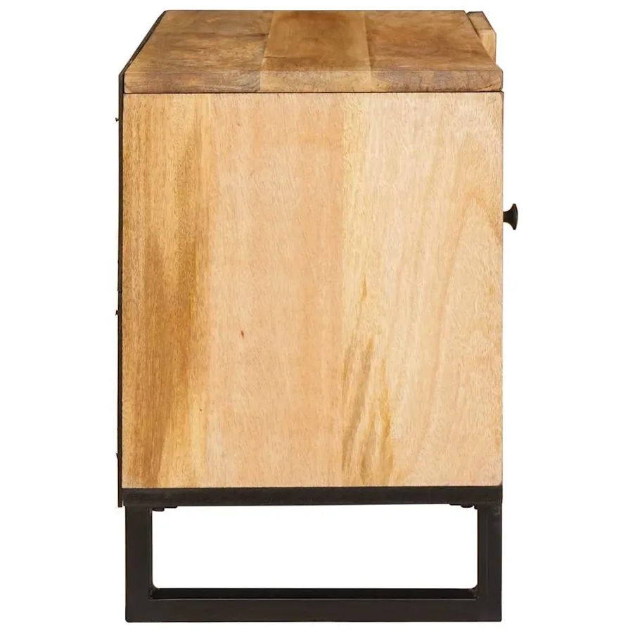Meuble TV Marron 80 x 33 x 46 cm Bois de mangue massif - 4