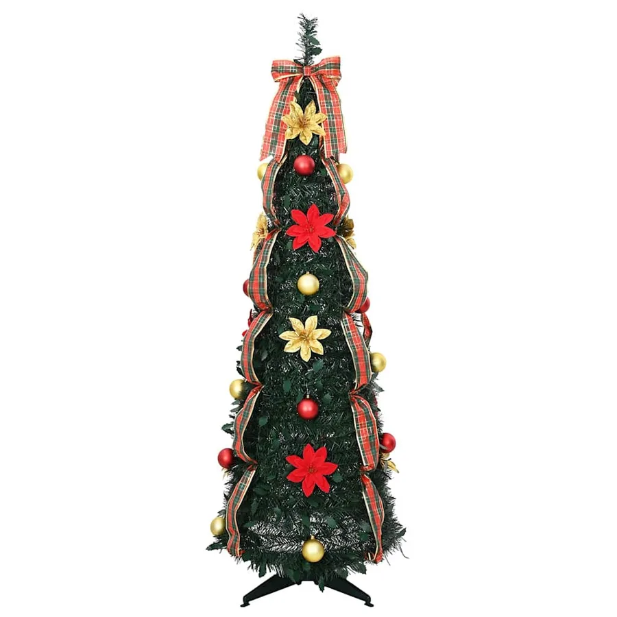Sapin de Noël artificiel avec 100 LED Vert 155 cm PVC - 4