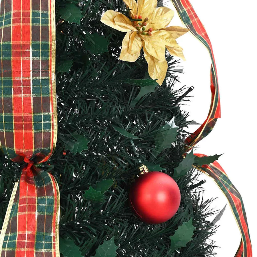 Sapin de Noël artificiel avec 100 LED Vert 155 cm PVC - 6