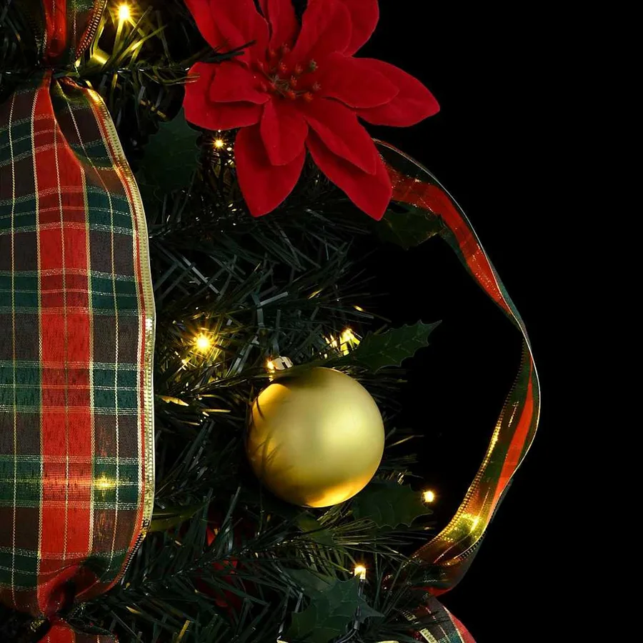 Sapin de Noël artificiel avec 100 LED Vert 155 cm PVC - 7