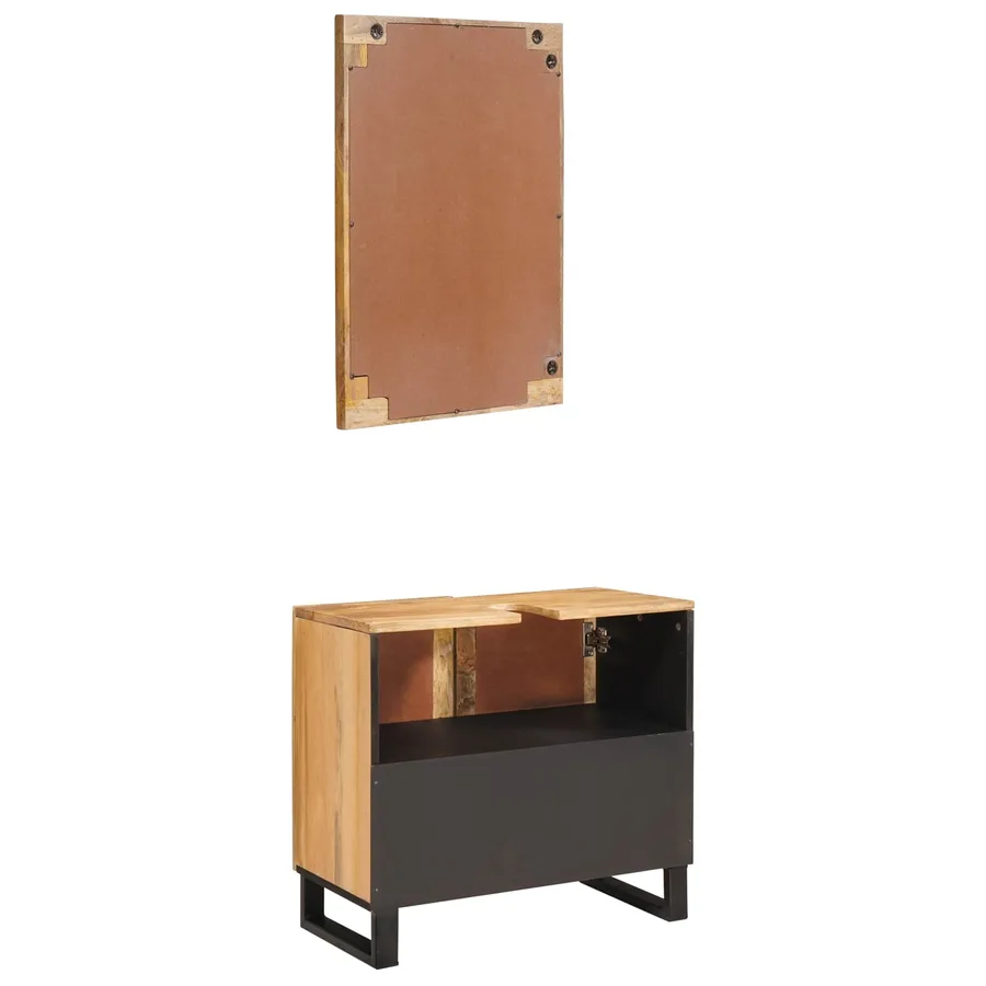 Ensembles de salle de bain 2 pcs Marron Bois de mangue massif - 6