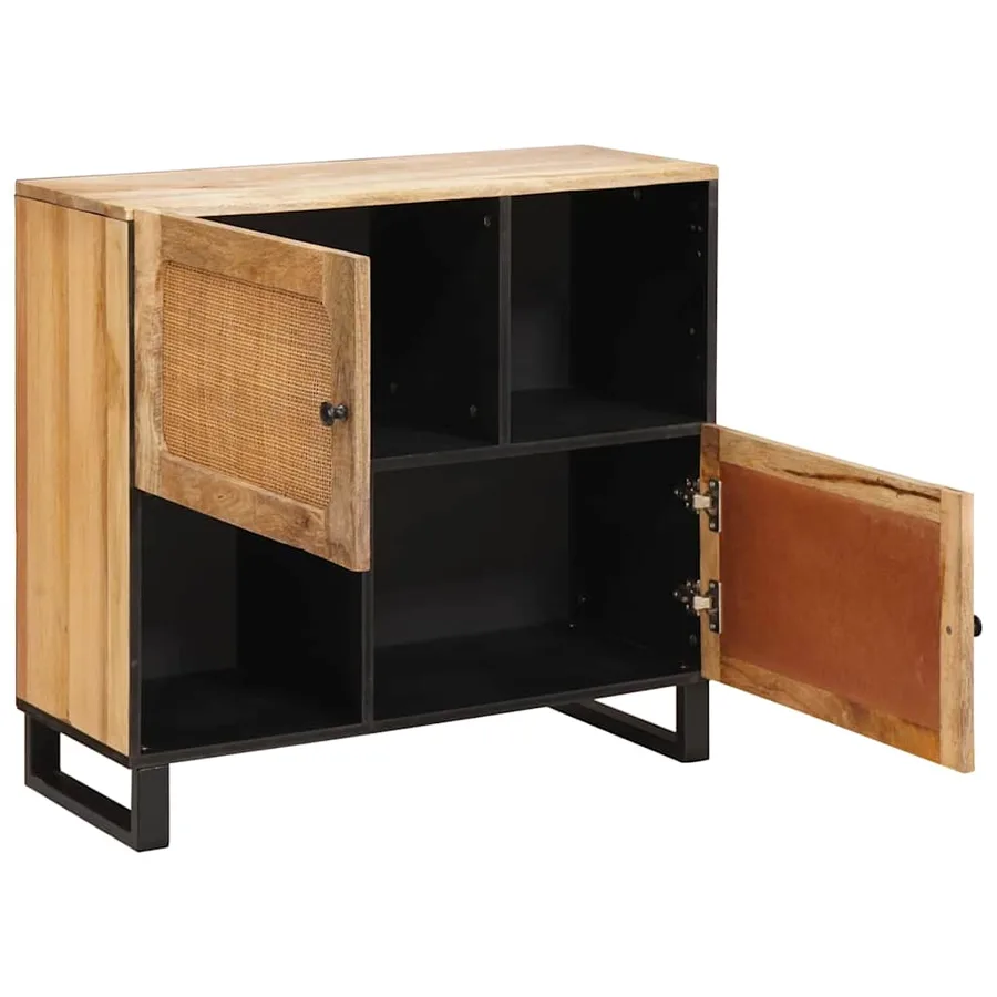 Buffet avec porte Marron 80 x 33 x 75 cm Bois de mangue massif - 2