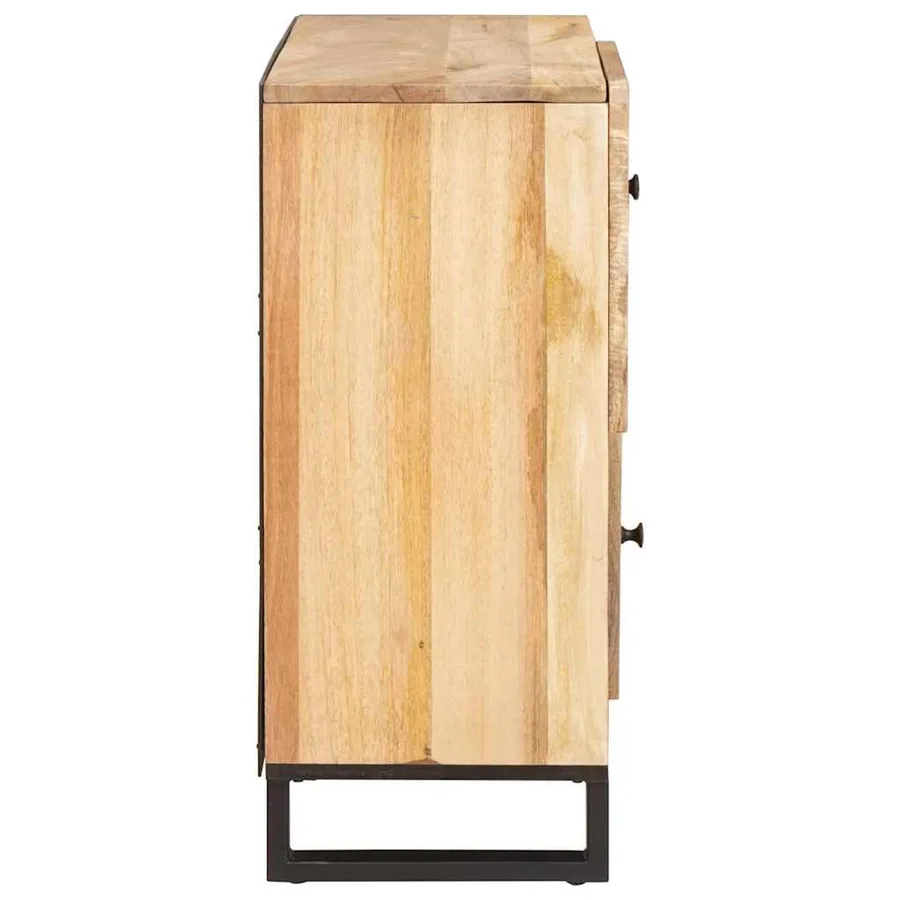 Buffet avec porte Marron 80 x 33 x 75 cm Bois de mangue massif - 4
