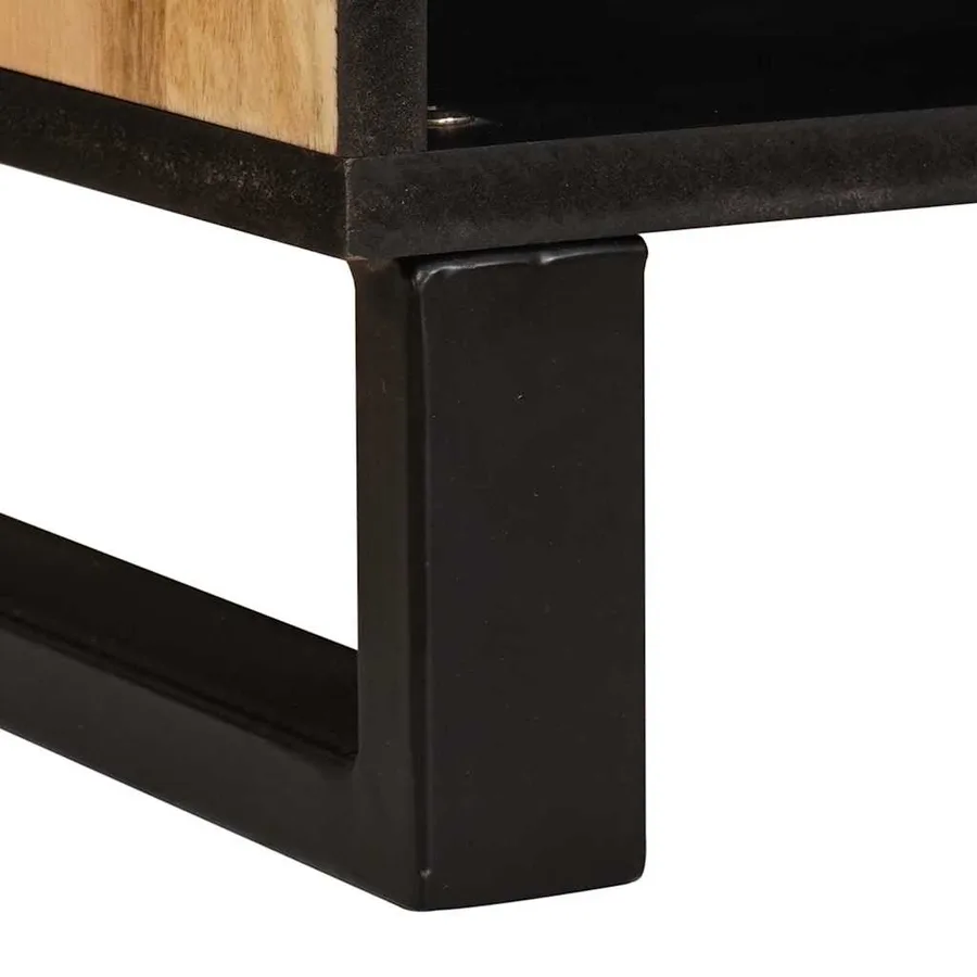 Buffet avec porte Marron 80 x 33 x 75 cm Bois de mangue massif - 8